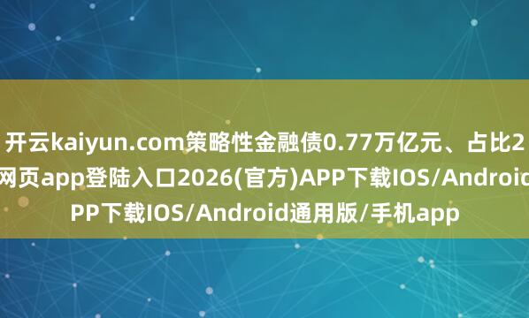 开云kaiyun.com策略性金融债0.77万亿元、占比20.4%-kai云体育网页app登陆入口2026(官方)APP下载IOS/Android通用版/手机app